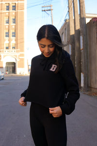BAMBINO.CO BLACK CROPTOP HOODIE