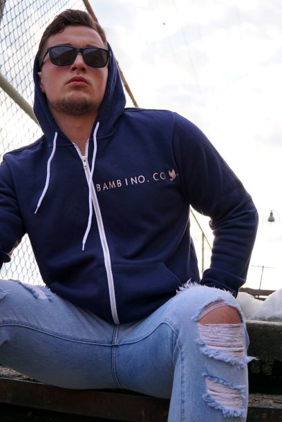 Bambino Navy Zip-Up Hoodie